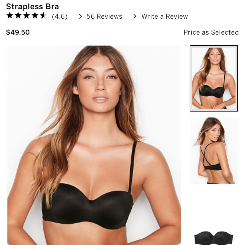 Body by Victoria Strapless Bra with Lace
